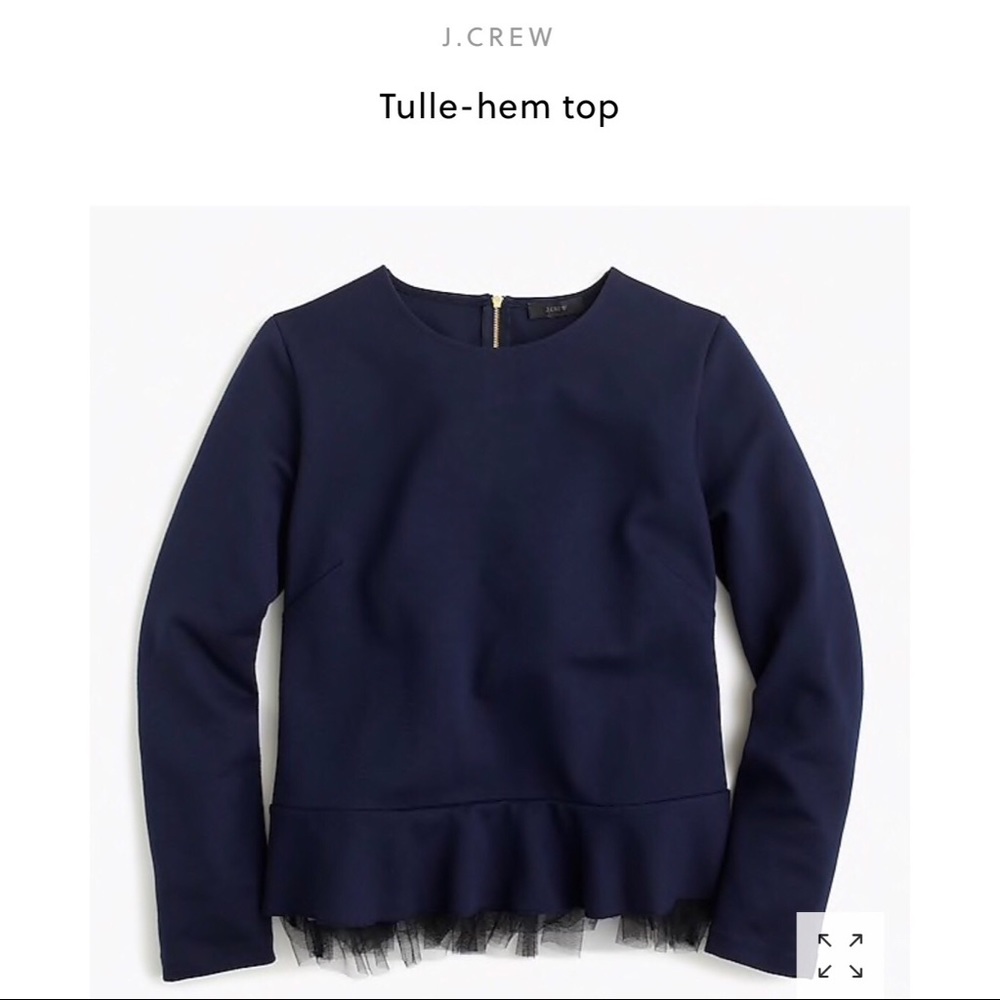J. Crew Tulle-hem Top (Gray) - Picture 2 of 8